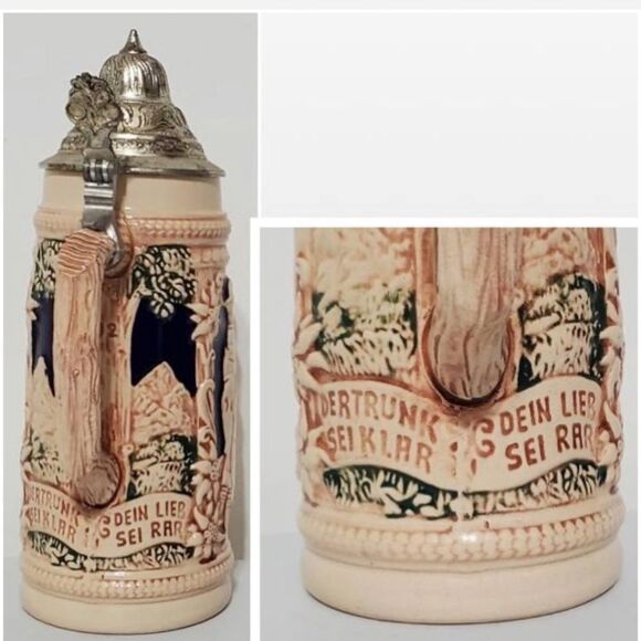 Vintage German Beer Stein Mug Love Collectable Lidded - Picture 5 of 12